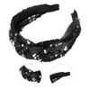 Unique Bargains Women's Elegant Sequined Knotted Wide Hairband 6.69"x5.31" 1 Pc - 3 of 3