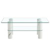 NicBex Modern 47.2" Rectangle Coffee Table with Tempered Glass Top and 2 Layer Storage for Living Room and Office - 4 of 4