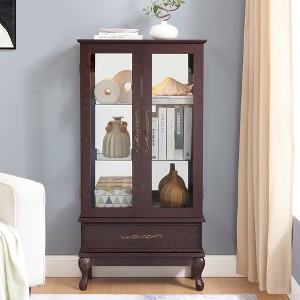 Sevobal Decorative Storage Cabinets, Cabinet with Doors and Spacious Drawer, adding a Classic Touch To Your Home, Brown 25.98*11.81*51.57 - 1 of 4