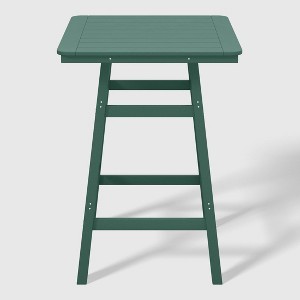 WestinTrends Malibu 30" All Weather HDPE Outdoor Patio Square Counter Height Bistro Table with Umbrella Hole - 1 of 4