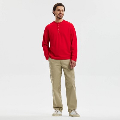Мужские футболки Goodfellow & Co Men's Long Sleeve Henley T-Shirt - Goodfellow & Co™ Red M — фото 3