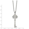 Chisel Stainless Steel Polished and Textured Key Pendant on a 22" Cable Chain Necklace - 3 of 4