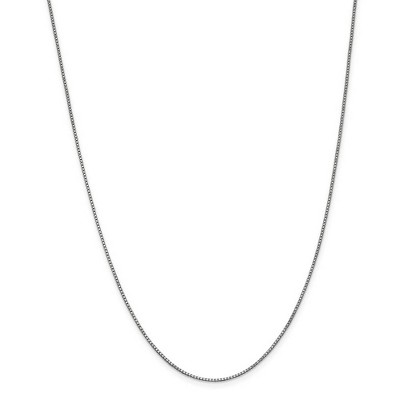 Black Bow Jewelry 1mm 14k White Gold Classic Box Chain Necklace