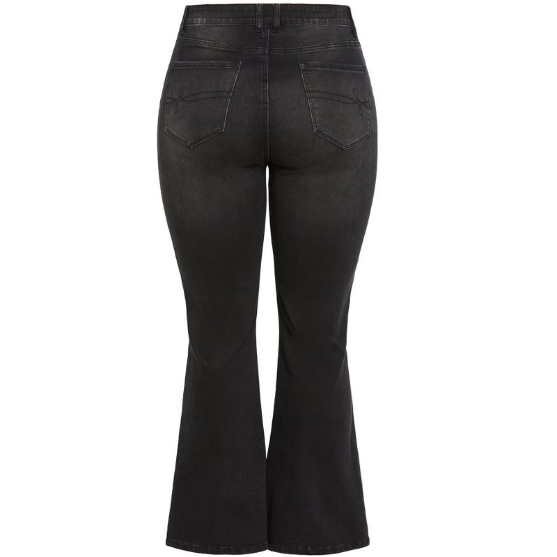 Women's Plus Size Ebony Flare Jean - black | AVEOLOGY, 5 of 7