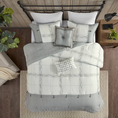 5pc Full/Queen Weston Comforter Set Gray