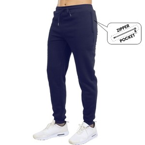 Blu Rock Men's Modern Fit Heavyweight Classic Fleece Jogger Sweatpants With Zipper Side Pockets - 1 of 4