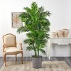 Nearly Natural 6-ft Curvy Parlor Artificial Palm Tree in Handmade Black and White Natural Jute and Cotton Planter - 3 of 4