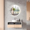 Costway 24'' Dimmable Bathroom Wall Mirror Makeup Mirror with  3-Color LED Lights&Anti-Fog - 2 of 4