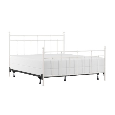 King Providence Metal Bed with Spindle and Casting Design Soft White - Hillsdale Furniture