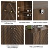 Walnut Sideboard Cabinet, Freestanding Buffet Cabinet with Golden Metal Feet, Wood Storage Cabinet - 3 of 4