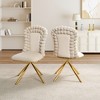 Set of 2 Dining Chairs 360° Swivel Chairs Upholstered Dinner Chairs Armless Chairs Accent Chairs with Gold Metal Legs - Modernluxe - 2 of 4