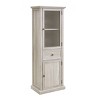 FURNIinspire Utility Storage Cabinets Tall Freestanding Cabinet, Sideboard Cabinet With Glass Door, Shelves, Drawer, White, 15.35"*23.62"*64.96" - 4 of 4