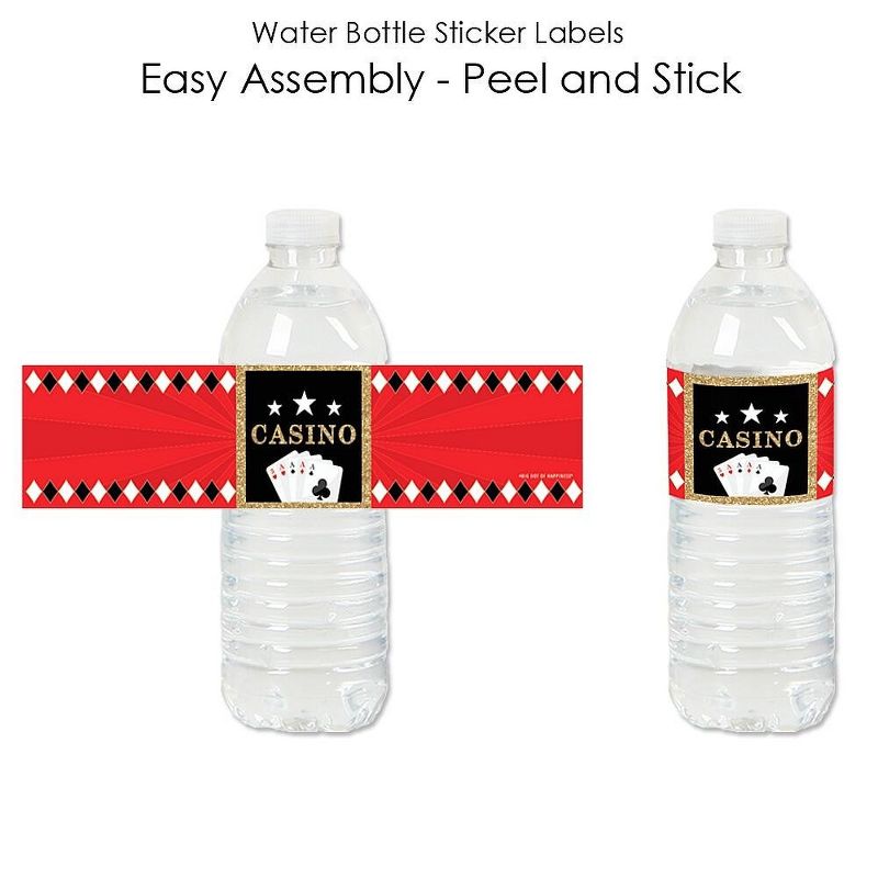 Big Dot of Happiness Las Vegas - Casino Party Water Bottle Sticker Labels - Set of 20, 2 of 6