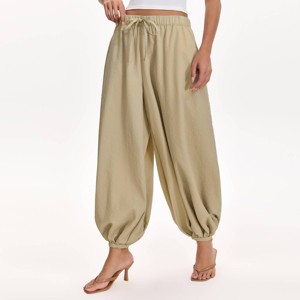 Pantalones globo de tiro medio con cordón para mujer - A New Day™