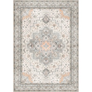 Vintage Area Rug, Boho Rugs Non-Slip Soft Large Rug for Living Room Bedroom Dining Room Home Office Home Decor Aesthetic - 1 of 4