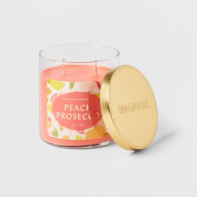 15.1oz Lidded Glass Jar 2-Wick Candle Peach Prosecco - Opalhouse&#8482;