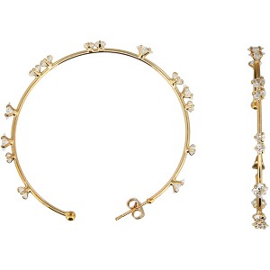 Pavilion Gift Company - Stunning Crystal in Gold - 2" Cubic Zirconia Hoop Earrings - Earrings - 1 of 4