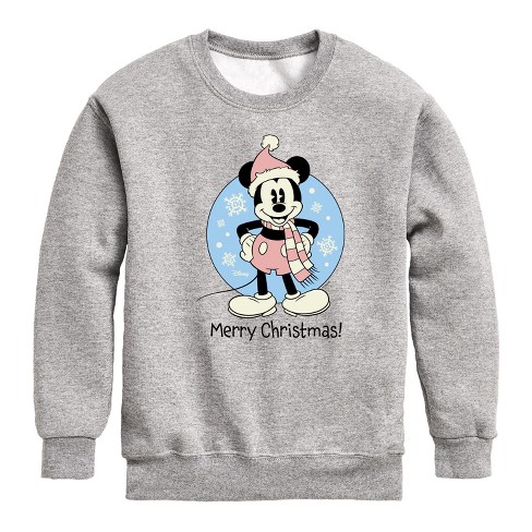 Boys' - Disney - Mickey Merry Christmas Graphic Long Sleeve Fleece Sweatshirt - image 1 of 4