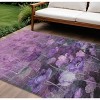 Purple Eggplant And Lavender Floral Washable Indoor Outdoor Area Rug - 2 of 4