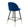 Modway Cordial Counter Stools Set of 2 – Performance Velvet Upholstery with Gold Legs - 4 of 4