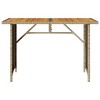 vidaXL Patio Table with Wooden Top Black 43.3"x26.8"x27.6" Poly Rattan - 4 of 4