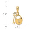 Black Bow Jewelry 14k Yellow Gold Padlock and Key Pendant, 11mm - 4 of 4