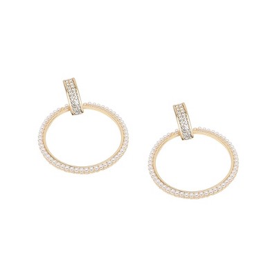 SOHI Women's Pearl White Party Stone Drop Earring