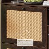 3 Tier Shoe Cabinet with Natural Rattan Flip Drawers, Free Standing Shoe Storage Organizer with Adjustable Shelves - 3 of 4