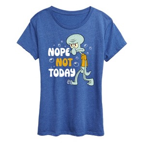Women's - SpongeBob SquarePants - Squidward Nope Not Today Short Sleeve Graphic T-Shirt - 1 of 4