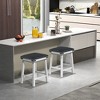 Tangkula PU Leather Bar Stools Set of 4 24" Counter Height Dining Stools w/ Upholstered Seat - 3 of 4