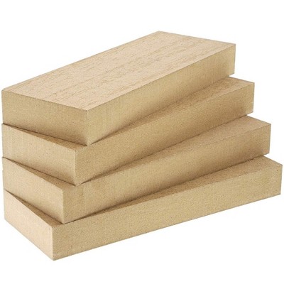 Unfinished Wood Blocks for DIY Crafts, Rectangle Sign Block (3 x 8 in, 4-Pack)