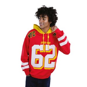 Marvel Spider-Man French Terry Drop Shoulder Pullover Hoodie Adult - 1 of 4