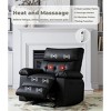 Oversized Wide Recliner Chair - Heat and Massage, PU Leather Extra Wide Manual Recliner for Adults - 4 of 4