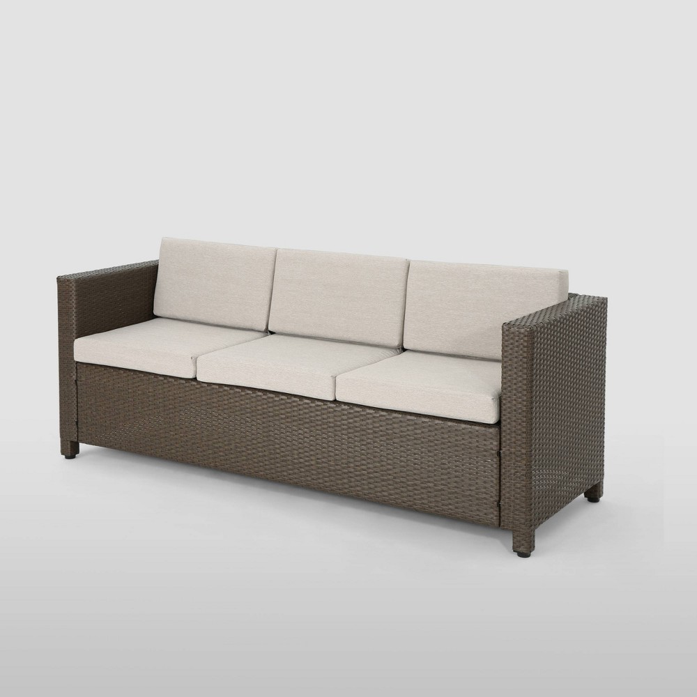 Puerta Wicker Sofa - Brown/Ceramic Gray - Christopher Knight Home