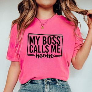 Simply Sage Market My Boss Calls Me Mom Garment Dyed Tee - 1 of 4
