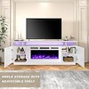 EROMMY 36'' Electric Fireplace TV Stand, Entertainment Center & TV Console for TVs up to 80'', Modern Fireplace Heater for Living Room - White - 4 of 4