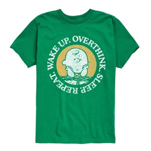 Boys' - Peanuts - Wake Up Overthink Sleep Repeat Short Sleeve Graphic T-Shirt - 1 of 4