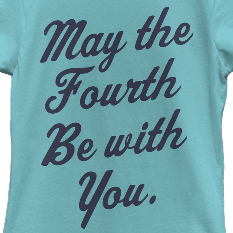 Girl's Star Wars May the Fourth Cursive T-Shirt, 2 of 5