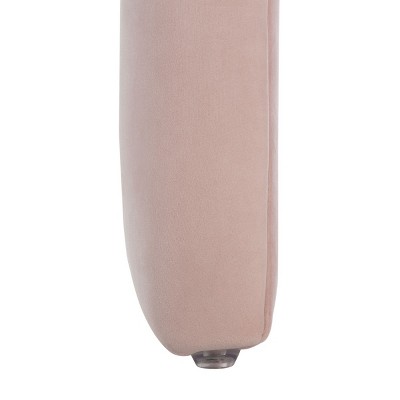 Kibo Plush Velvet Light Pink Curved Ottoman