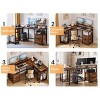 L-Shaped Desk - Home Office Computer Desk with Filing Cabinet, Corner Desk for Playing, Working, Writing and Studying, Space Saving - 2 of 4