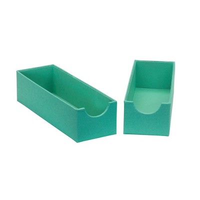 Household Essentials Set of 2 Narrow Drawer Trays Seafoam