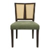 Christopher Knight Home Set of 2 Genesis Rubberwood Upholstered Dining Chairs with Cane Webbing Green/Dark Brown - 4 of 4