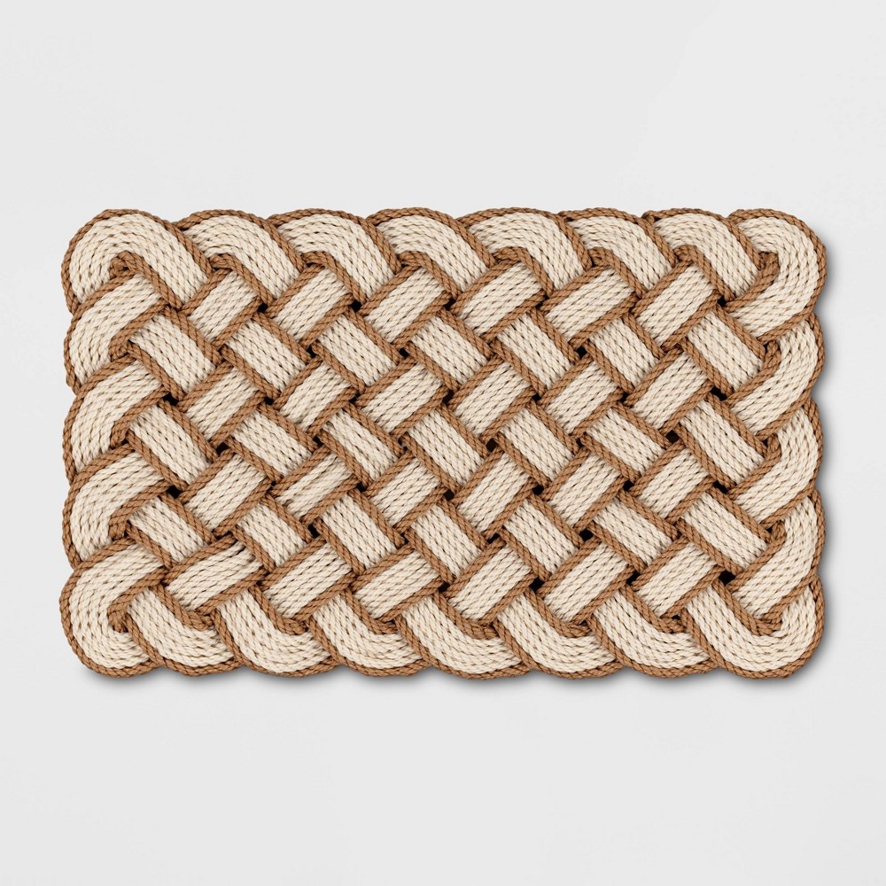 Photos - Doormat 1'6"x2'6" Lovers Knot  Cream/Brown - Threshold™