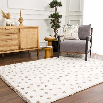 Hauteloom Chaia Dotted Cream & Brown Plush Rug