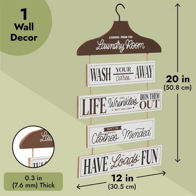 Farmlyn Creek Rustic Hanging Wall Decor, Lessons from The Laundry Room Sign (11.8 x 19.7 in)