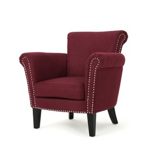 Brice Vintage Studded Club Chair Wine - Christopher Knight Home, Red