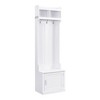Akoasm 78.7 in. H Multi-functional Minimalist Slim Entryway Coat Rack with Cabinet & 6 Hanging Hooks For Hallway-White - 3 of 4