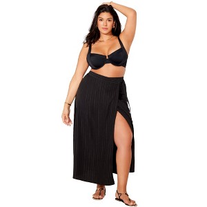 Swimsuits for All Women's Crinkle Pleat Wrap Skirt Cover Up (Plus Sizes Available) - 1 of 4