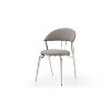 HomeStock 36 in.  White Faux Leather Dining Chair Set of 2 for a ideal trendy stylish dining solutions - 3 of 4