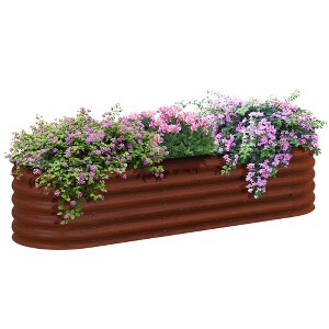 Bencmate Planters Outdoor Raised Garden Bed Kit, Planter Box with Safety Edging for Growing Flowers Herbs Vegetables, Brown, 76.75"*23.5"*16.5" - 1 of 4